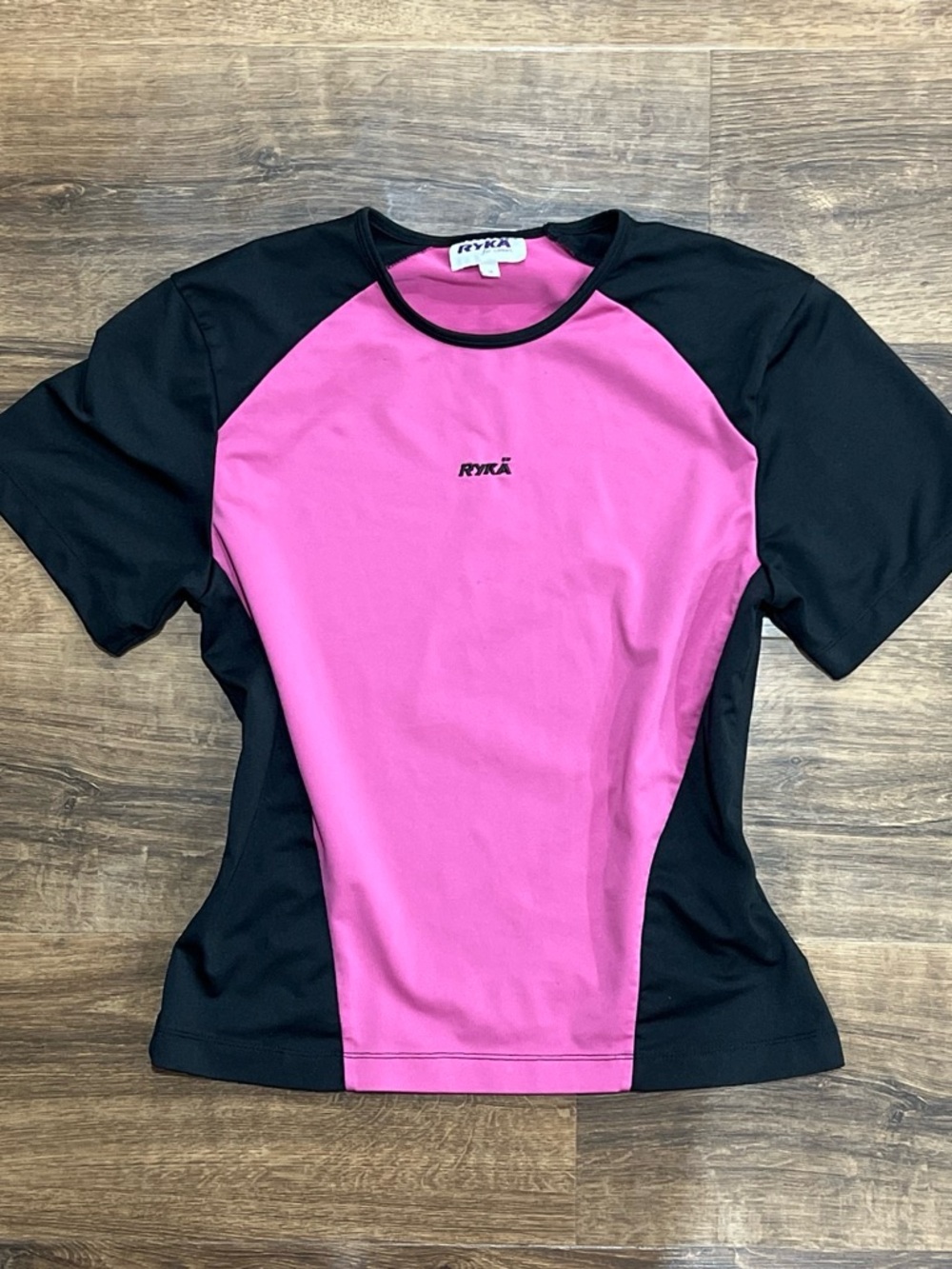 Ryka Hot Pink and Black Raglan Muscle Tee